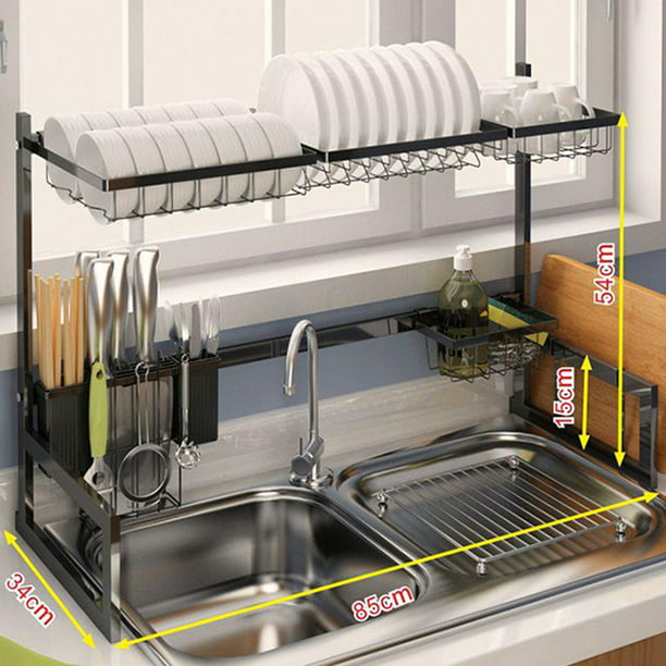 Details about  / Sink Drain Holder Drainer Drying Kitchen Storage Capacity Dish Rack Space Saver